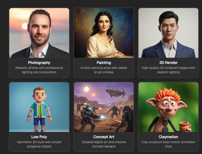 Preview of image styles generated by SEO Rocket